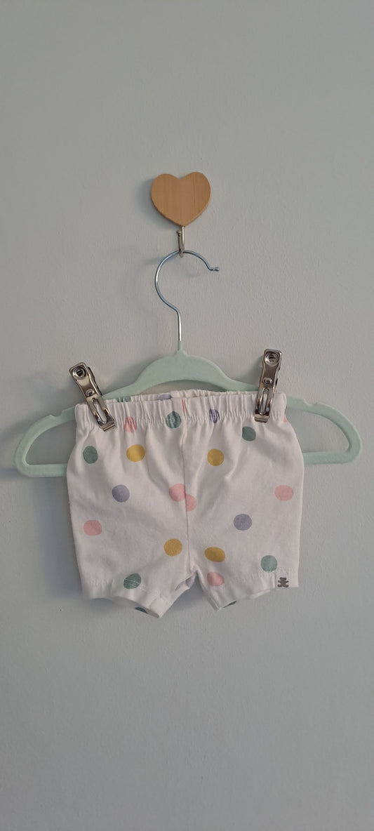 Woolworths WooliesBabes Baby Girl Polka Dot Jersey Shorts White Multi 0-3 Months