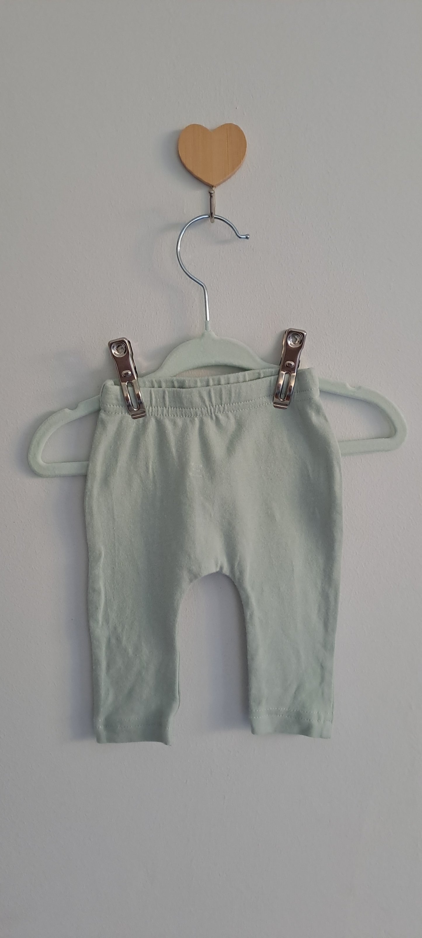 Tiny Tots Newborn Baby Unisex Plain Cotton Leggings Sage Green