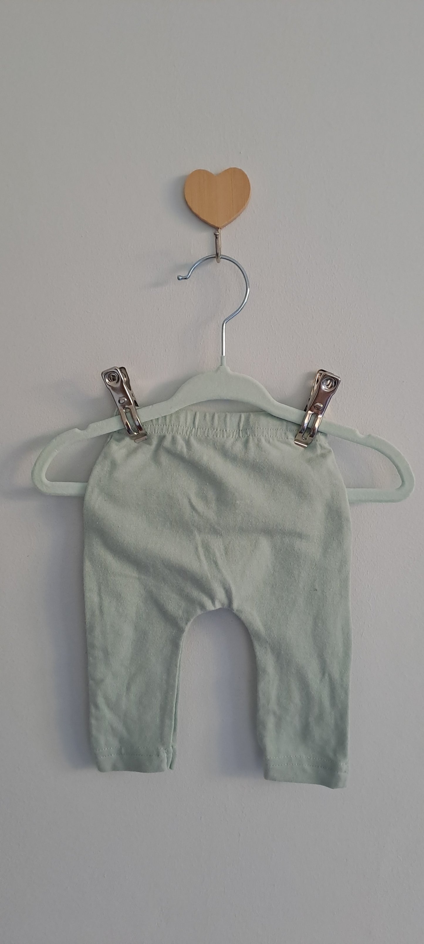 Tiny Tots Newborn Baby Unisex Plain Cotton Leggings Sage Green