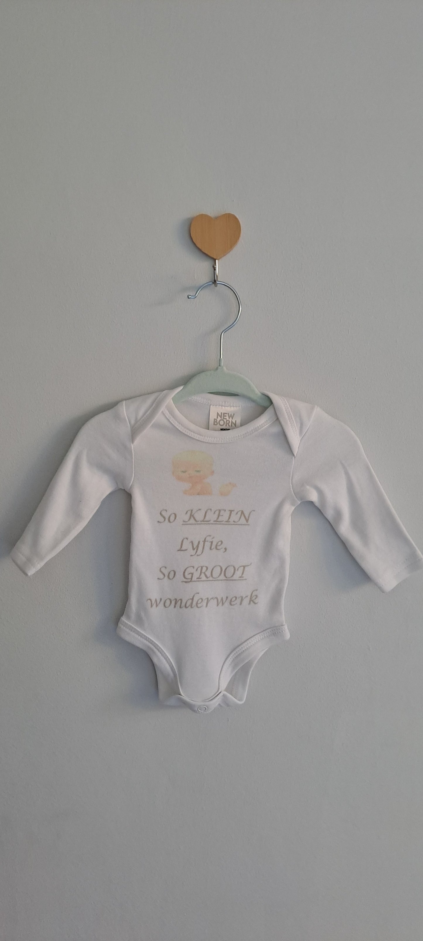 Cuddlesome Newborn 100% Cotton Afrikaans Slogan Long-Sleeve Bodysuit White