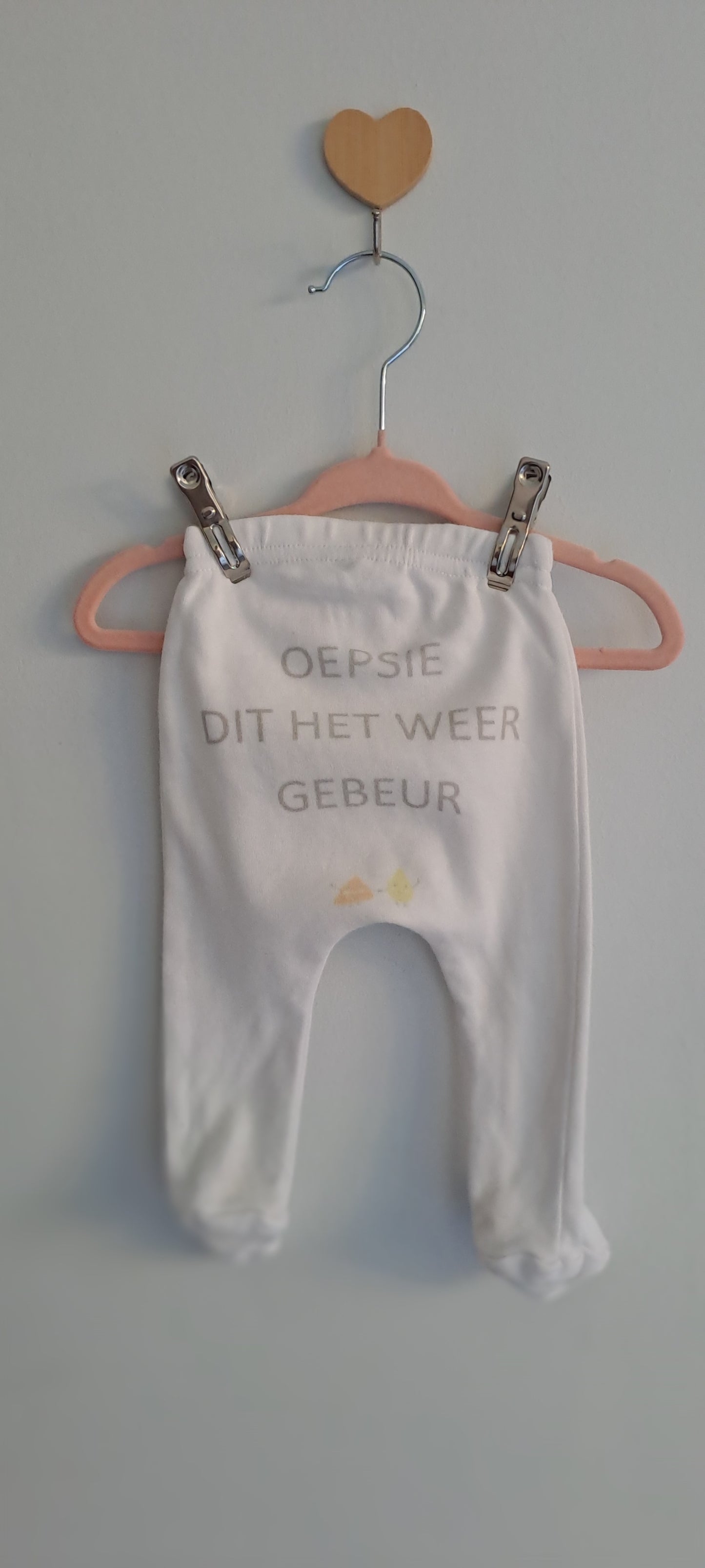 Ackermans Baby Girl Afrikaans Slogan Footed Leggings White 0-3 Months