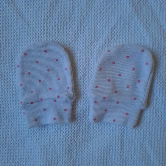 Jolly Tots Newborn Anti-Scratch Mittens Bundle Pink & Polka Dot 2-Pack 0-3 Months