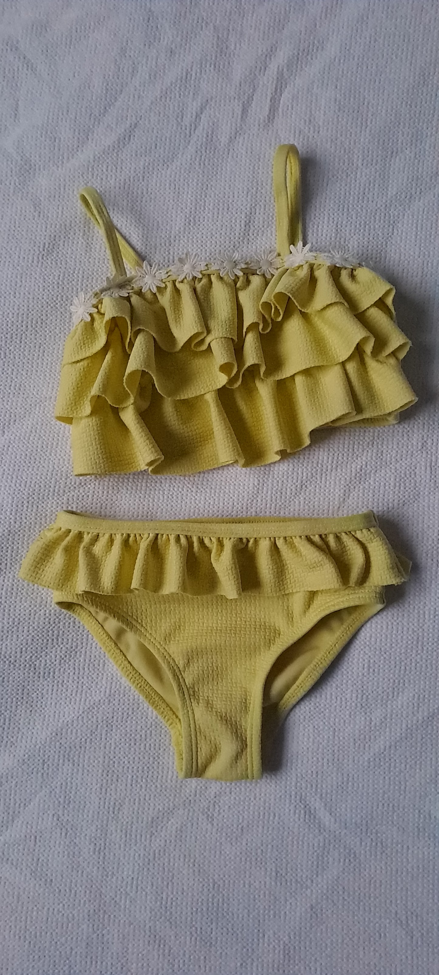 Real Kids Toddler Girl 2-Piece Ruffle Bikini Swimsuit Pastel Yellow 2-3 Years
