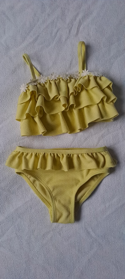 Real Kids Toddler Girl 2-Piece Ruffle Bikini Swimsuit Pastel Yellow 2-3 Years