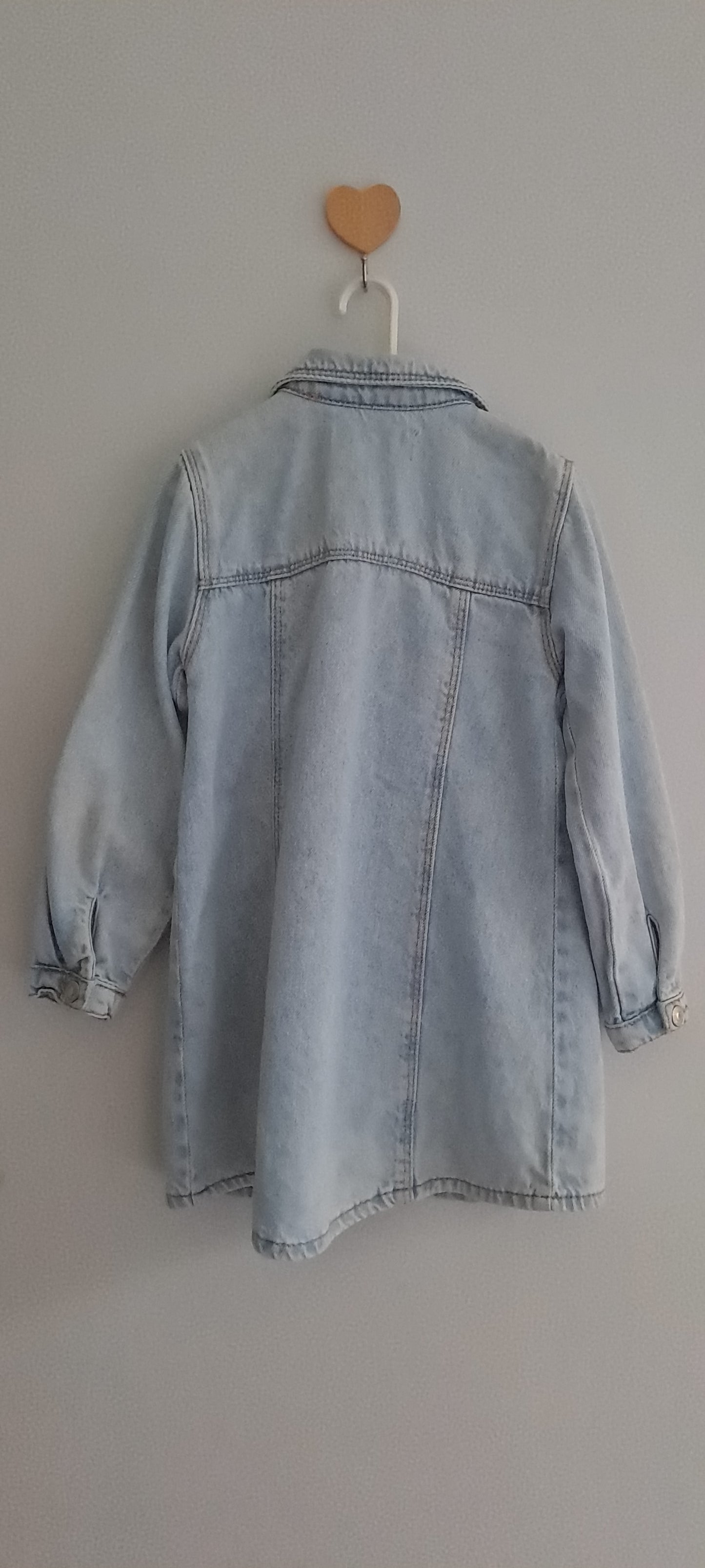 Zara Kids Girls Light Wash Denim Dress / Longline Jacket - The Upcycle Edit 3-4 Years