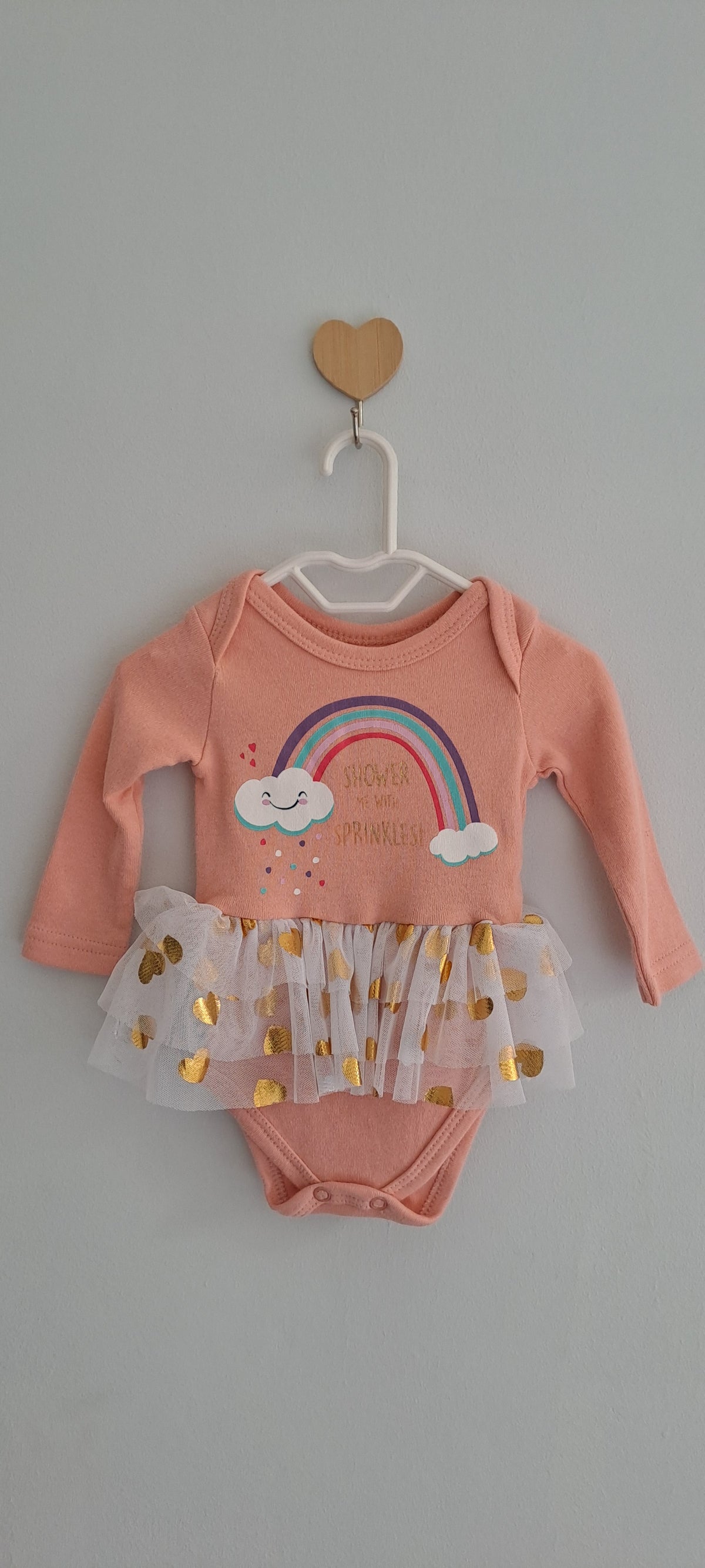 Rainbow & Clouds Tutu Long-Sleeve Bodysuit 3-6 Months