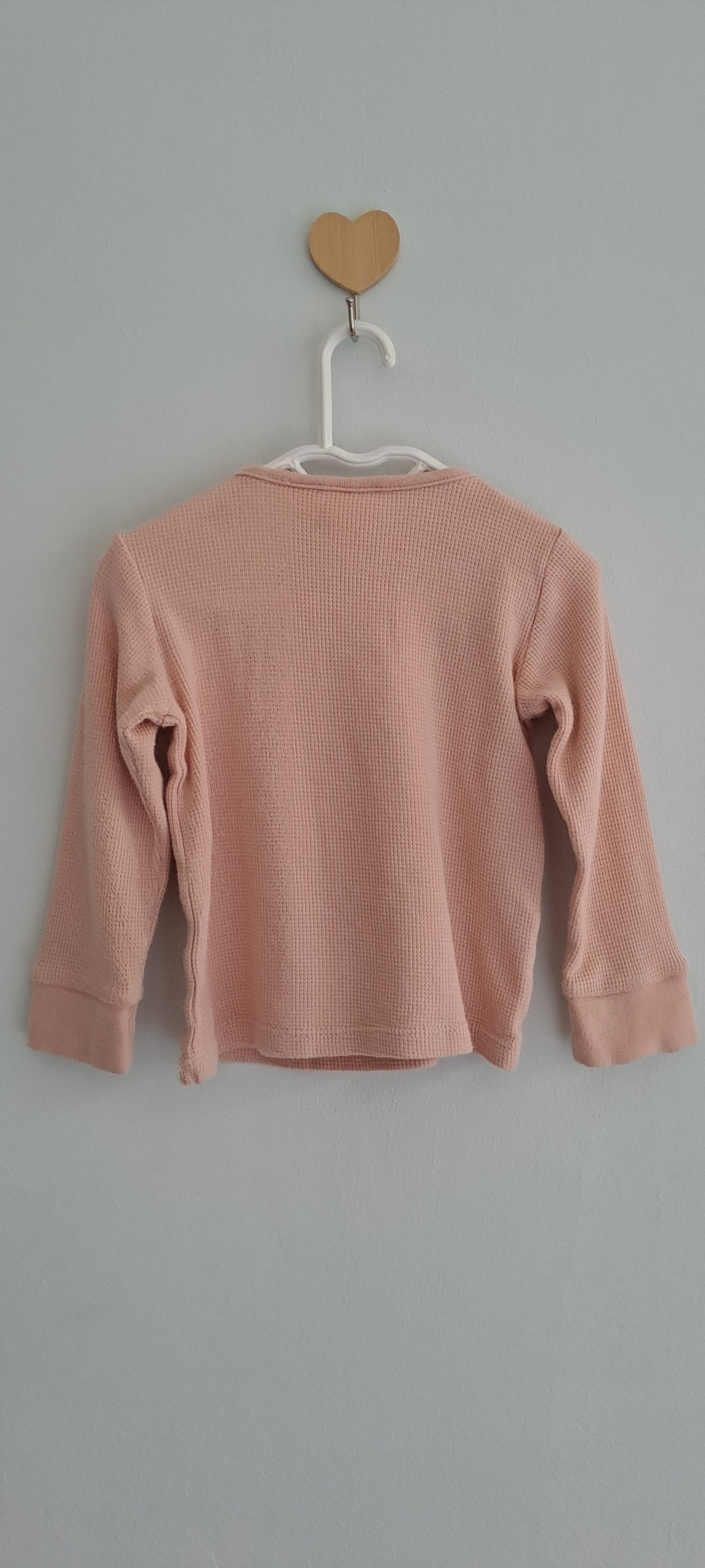 Zara Kids Baby Girl Koala Waffle-Knit Long-Sleeve Top Dusty Rose 12-18 Months