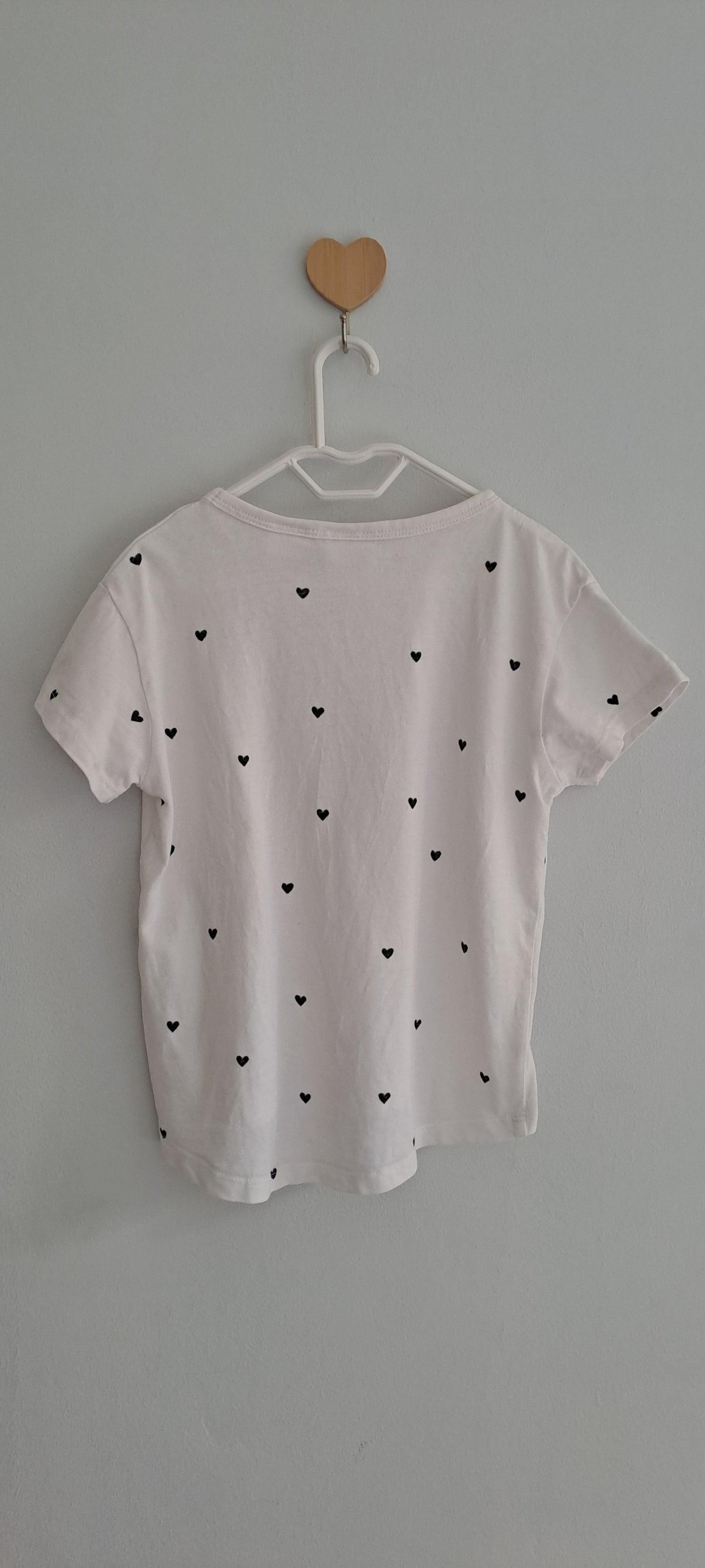 Zara Kids Girls Elephant "Happiness Is The New Pink" Heart T-Shirt White 2-3 Years