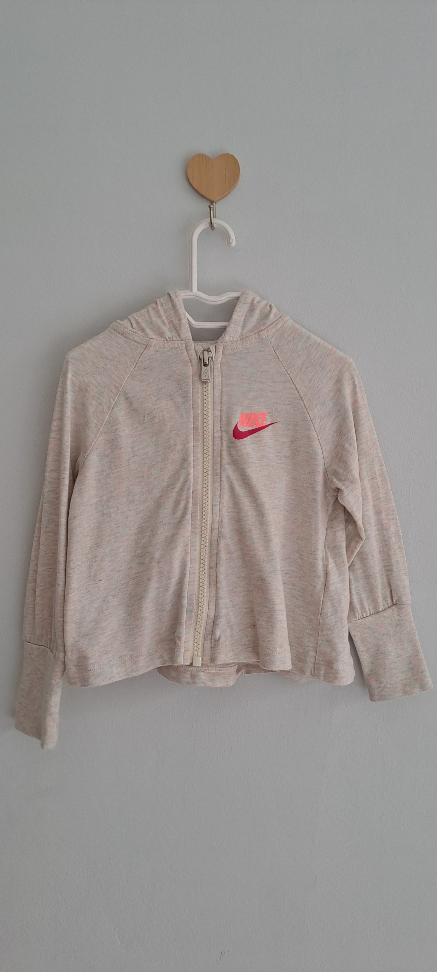 Nike Toddler Girls Full-Zip Light Hooded Jacket Oatmeal Melange 1-2 Years
