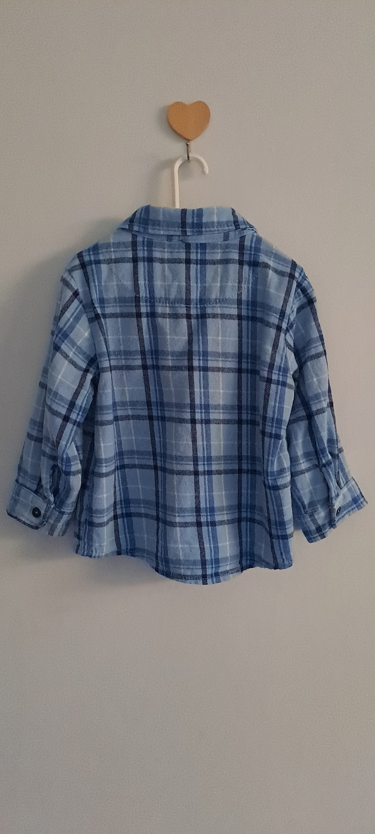 Ackermans Blue Plaid Flannel Button-Up Shirt 2-3 Years