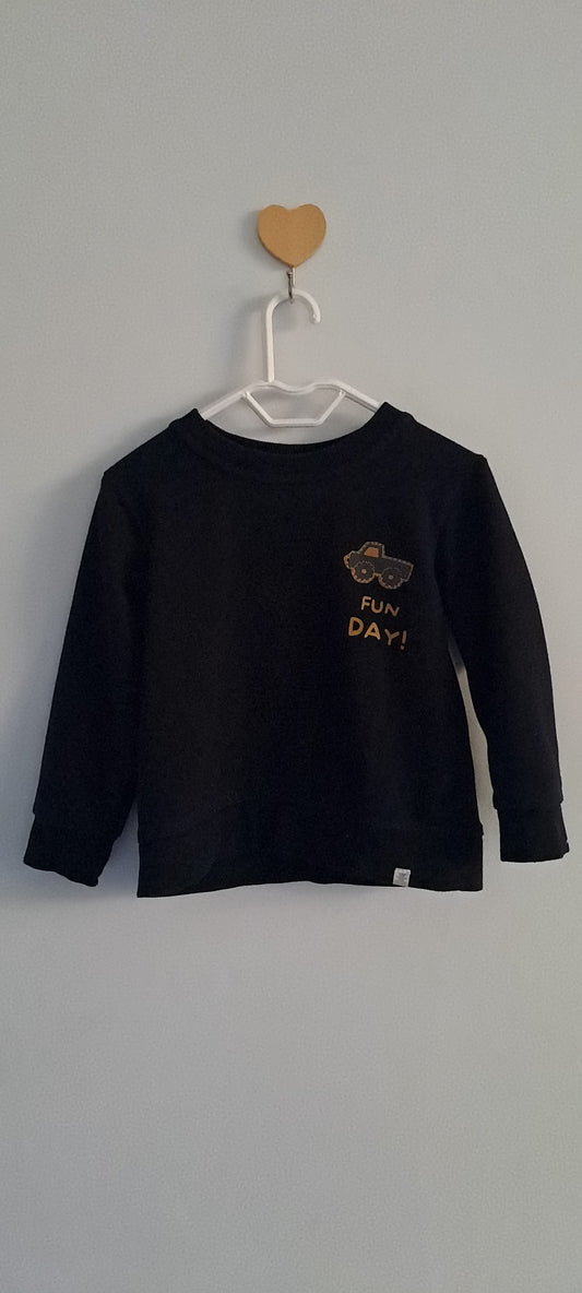 Woolworths Black Fun Day Truck Sweatshirt 12-18 Months