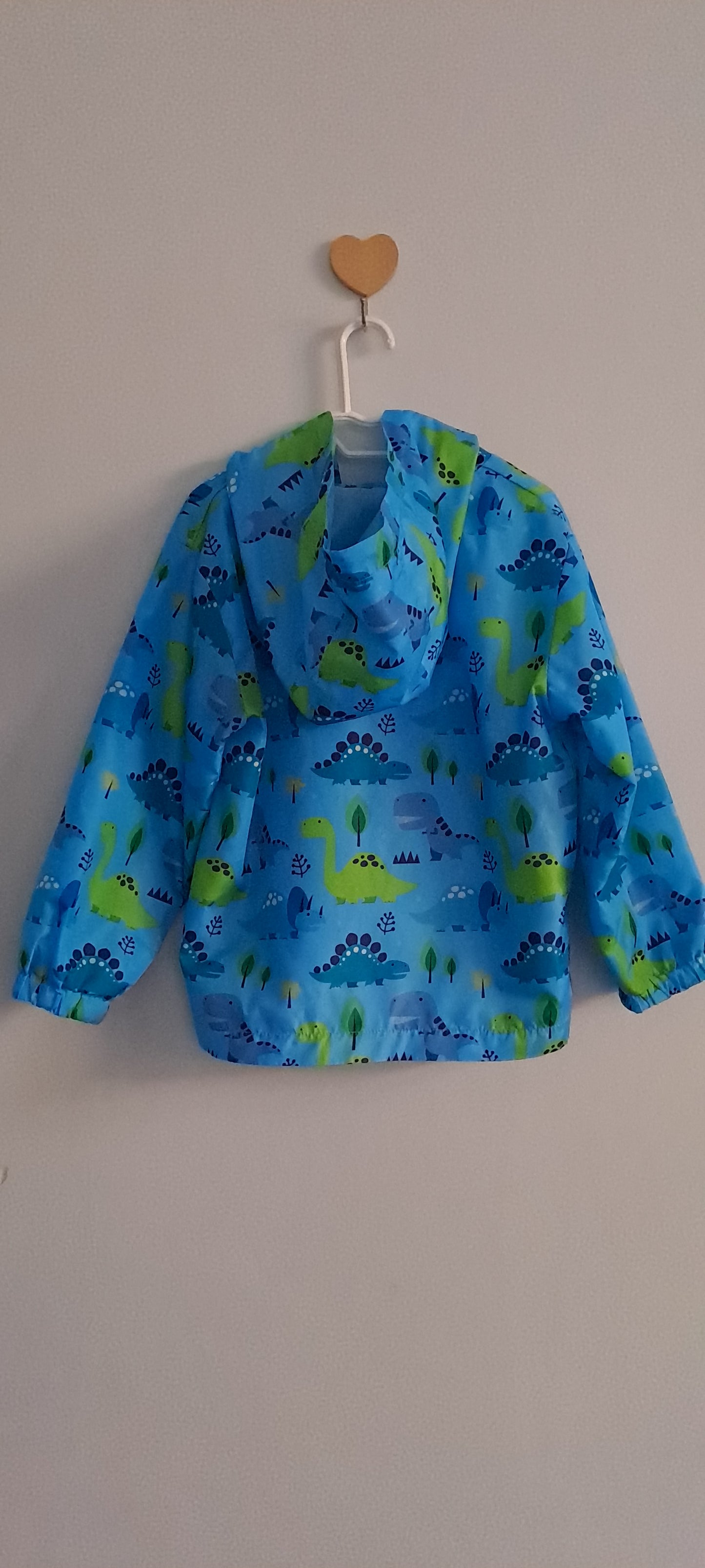 JOMAKE Blue Dinosaur Hooded Raincoat Windbreaker 2-3 Years