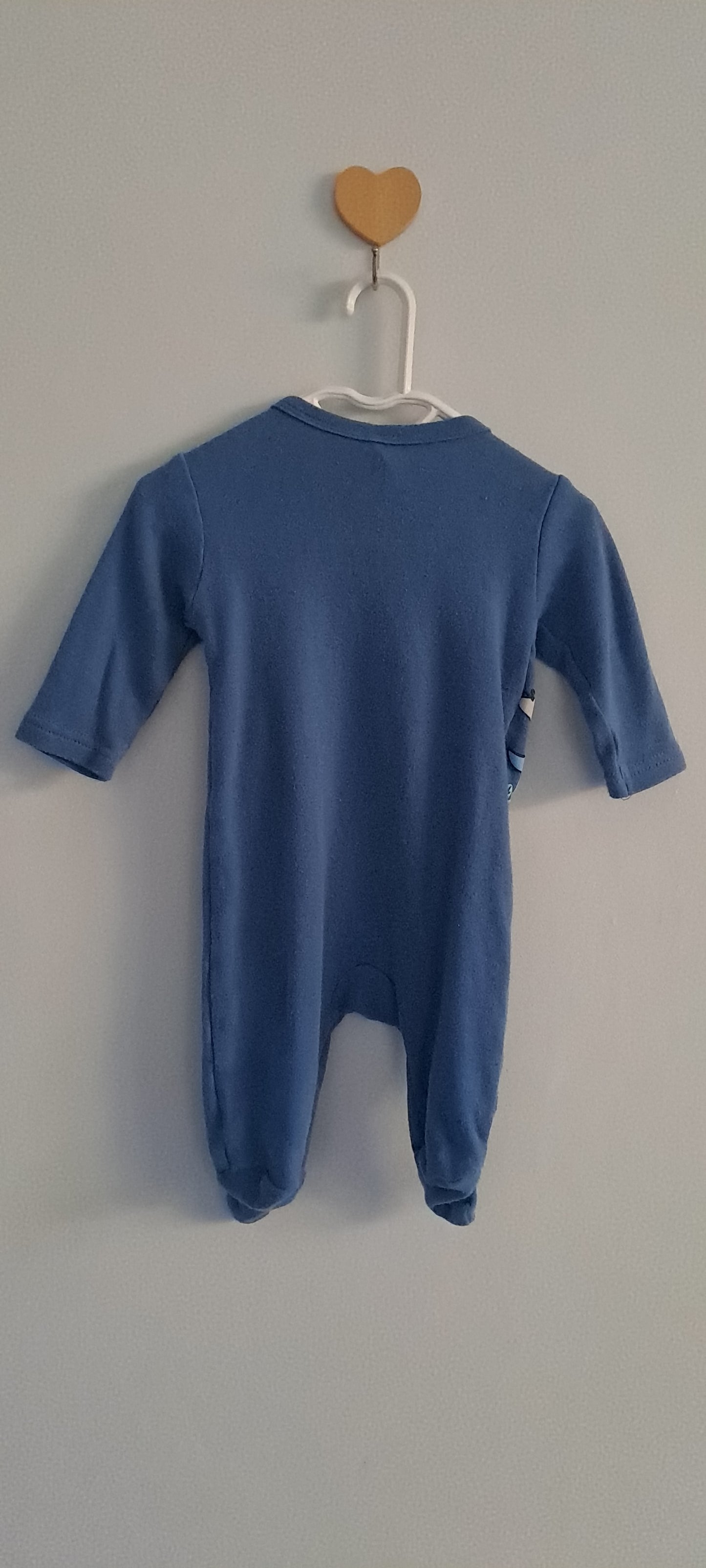 Ackermans Blue Dinosaur Wrap-Front Footed Sleepsuit Newborn