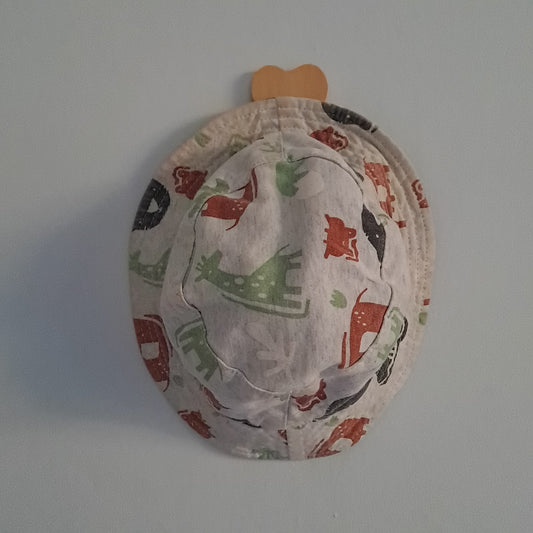 Woolworths Cream Farmyard Print Bucket Sun Hat 6-12 Months