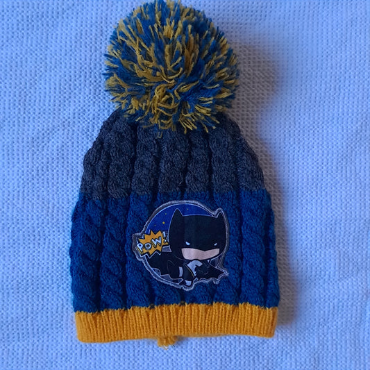 DC Comics Batman Cable-Knit Winter Beanie with Pom-Pom