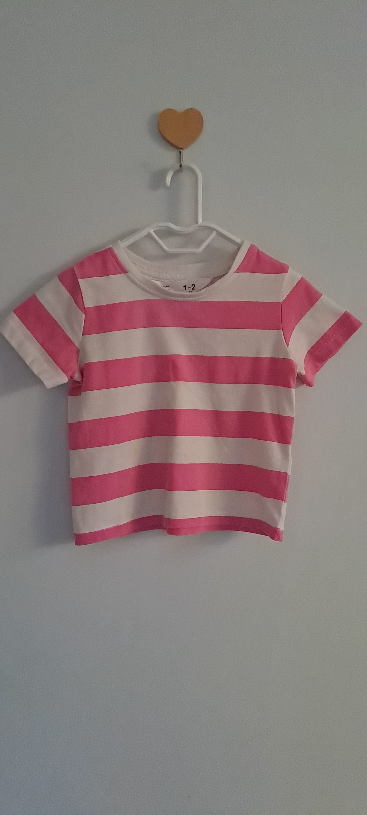 Mr Price Pink & White Striped T-Shirt 1-2 Years