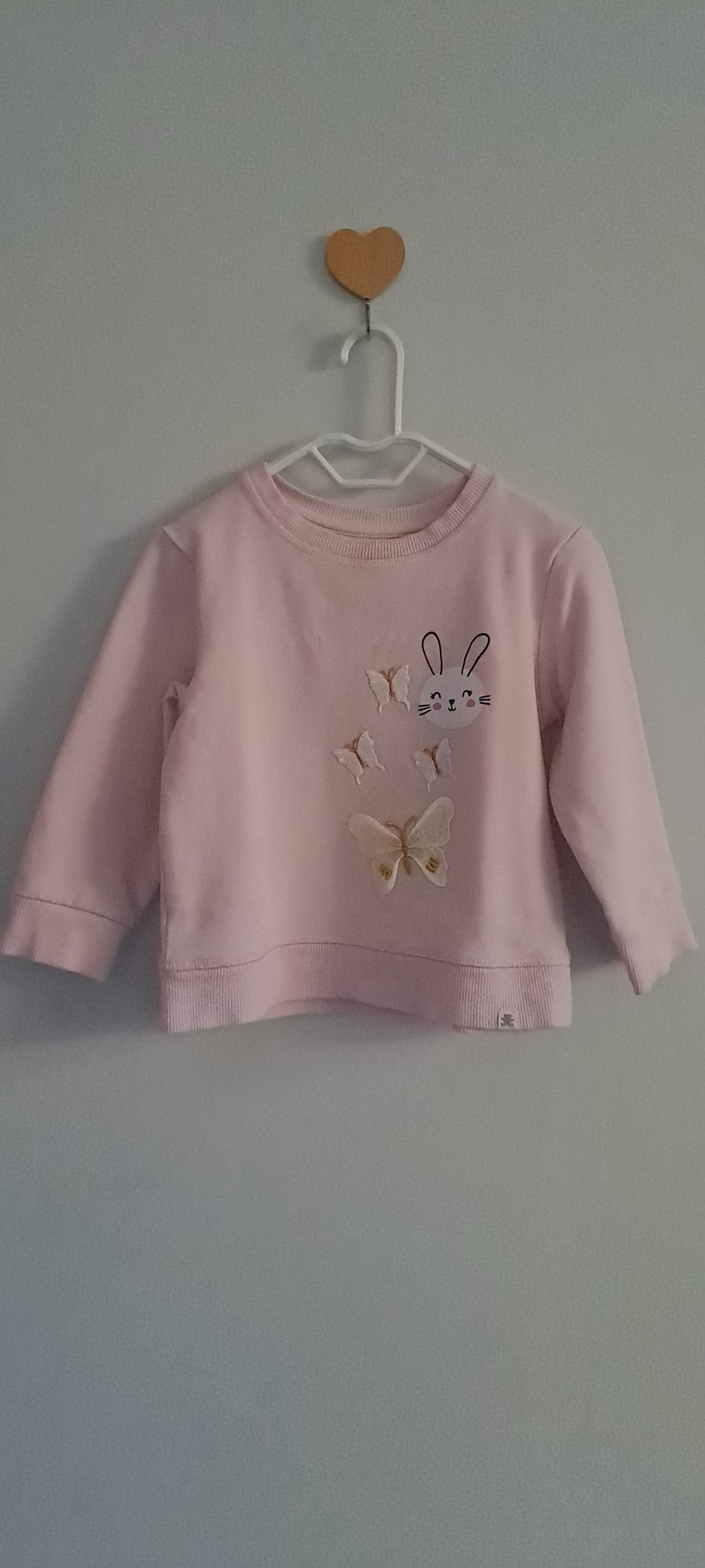 Woolworths WooliesBabes Pink Bunny & 3D Butterfly Sweatshirt 12-18 Months