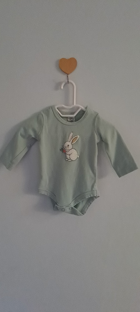 Tiny Tots Sage Green Easter Bunny Long-Sleeve Bodysuit Newborn