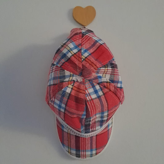 Red Plaid Tartan Check Baseball Cap 46cm