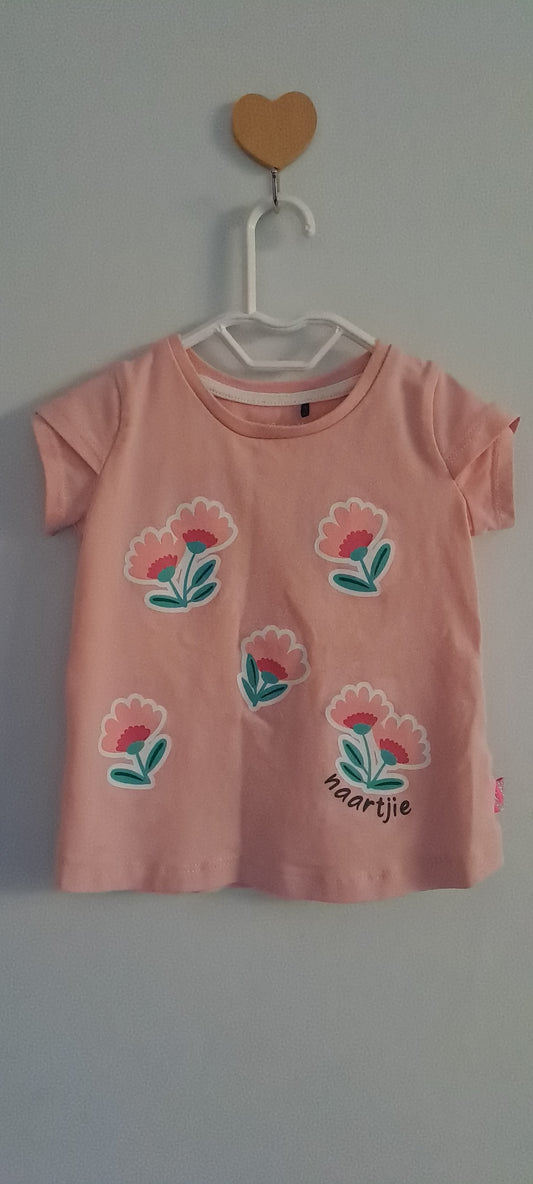 Naartjie Pink Floral T-Shirt 12-18 Months