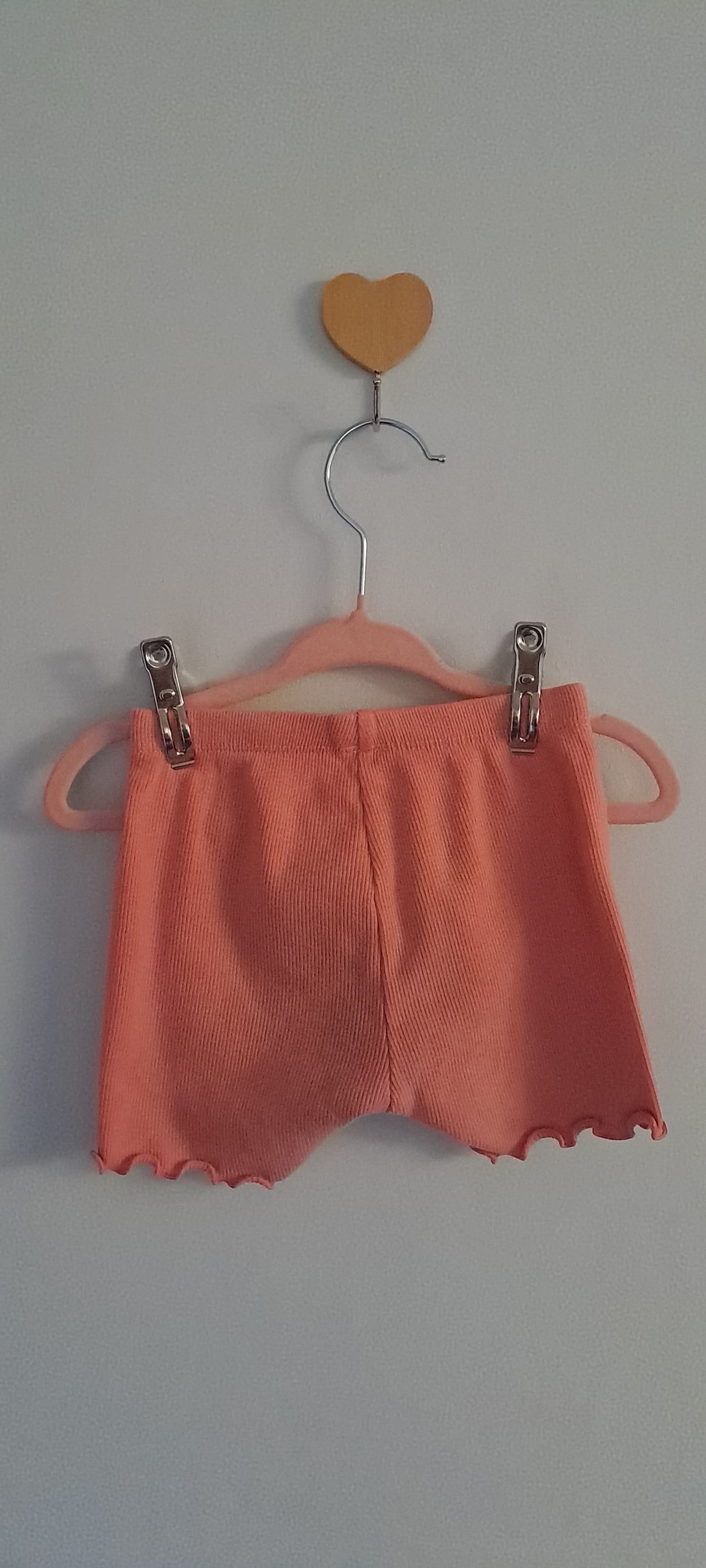 Woolworths WooliesBabes Coral Ribbed Lettuce-Hem Shorts 6-12 Months
