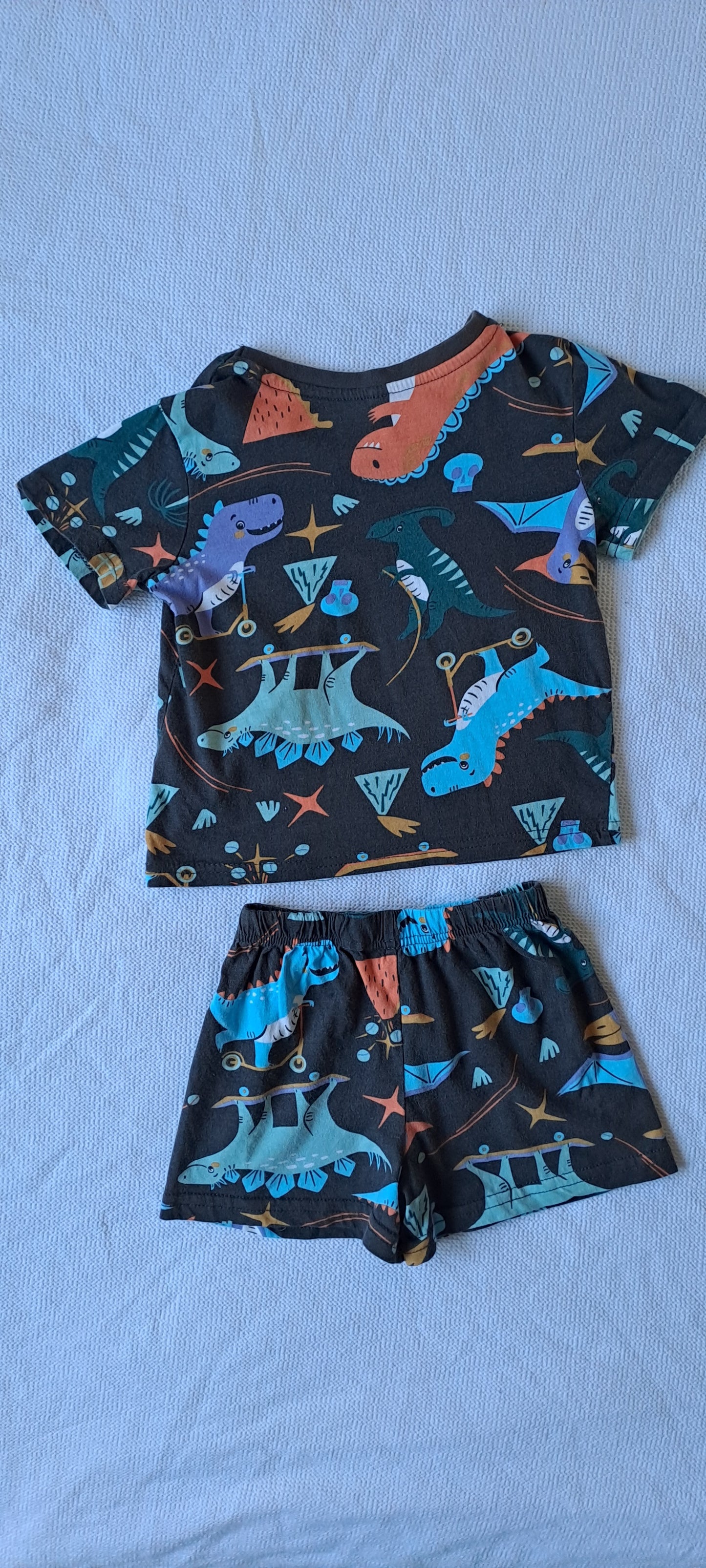Real Dream Kids 2-Piece Colorful Dinosaur Summer Pajama Set 2-3 Years