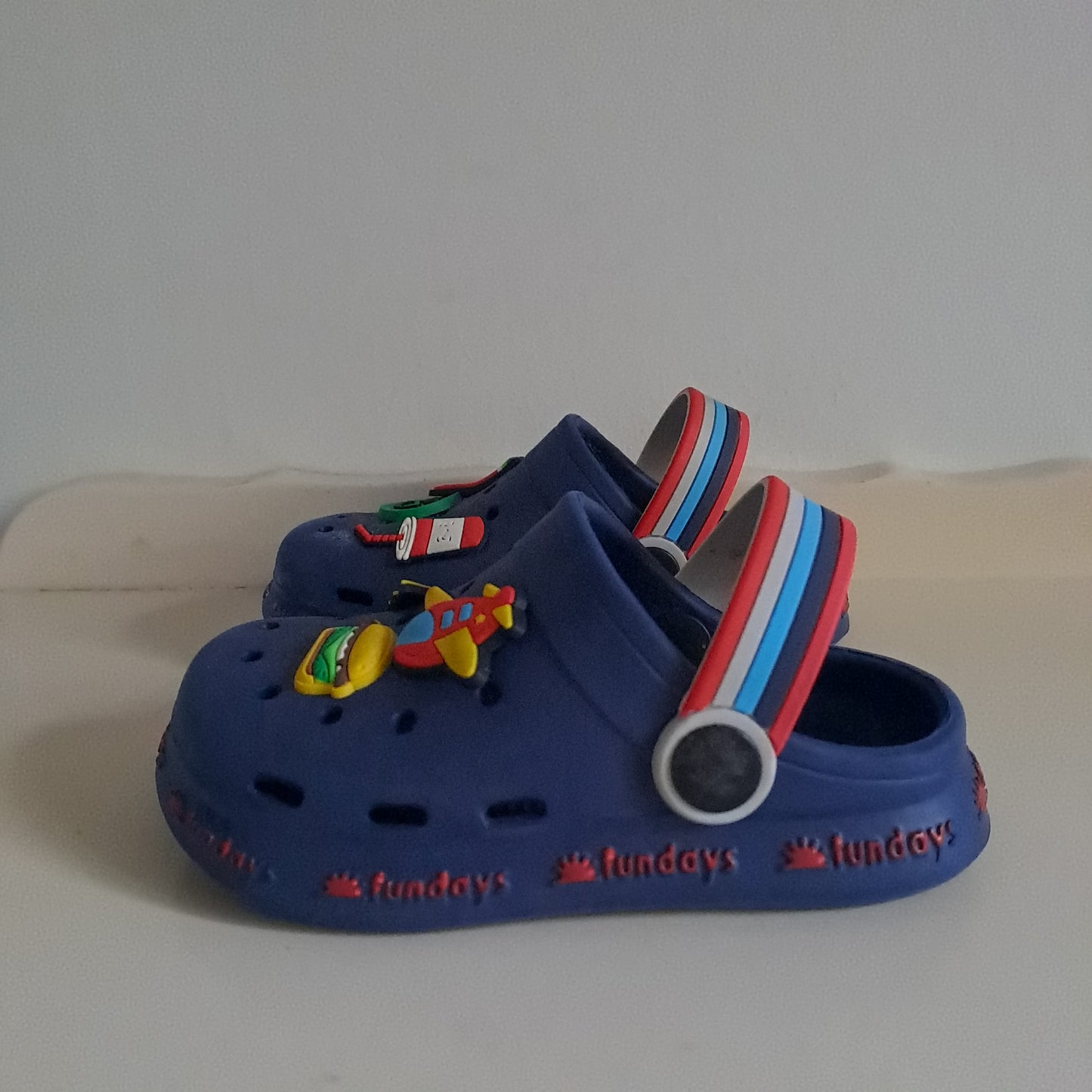 Toddler Boys Fundays Multi-Charm Blue Clog Sandals UK/SA 7