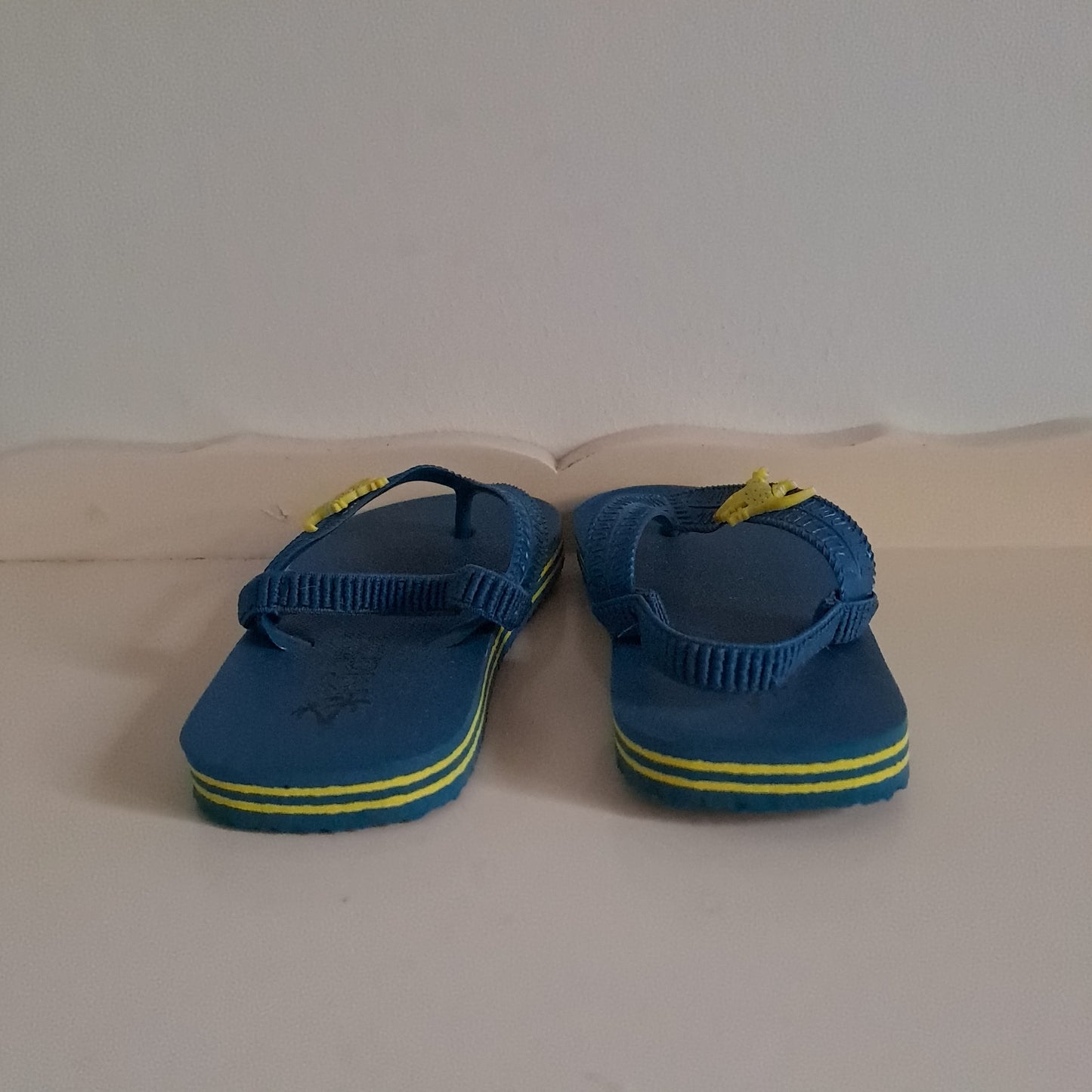Real Kids Toddler Boys Blue & Yellow Dino Backstrap Flip Flop Sandals UK/SA 7