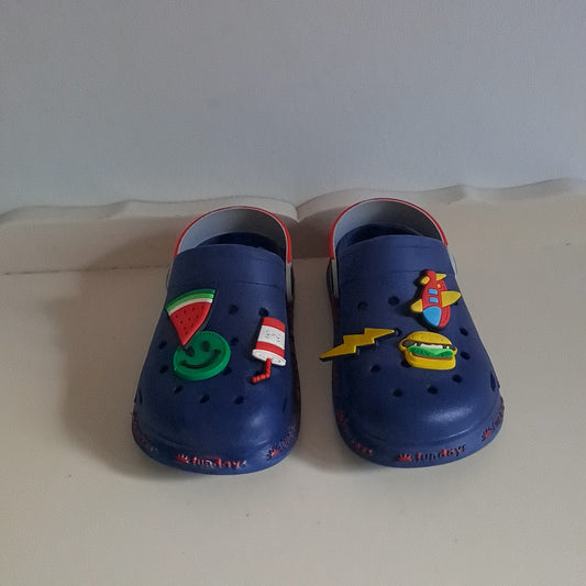 Toddler Boys Fundays Multi-Charm Blue Clog Sandals UK/SA 7