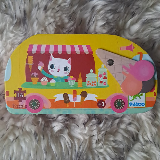 Djeco Ice Cream Truck 16-Piece Silhouette Puzzle (Le Glacier) 3+ Years