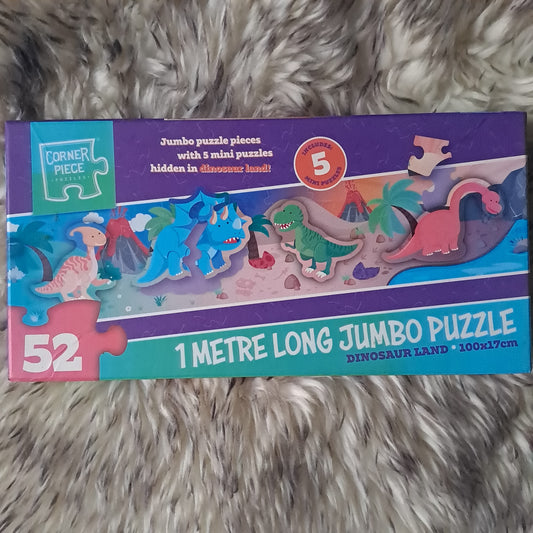 Corner Piece Puzzles Dinosaur Land 1 Metre Jumbo 52-Piece Floor Puzzle 3+ Years