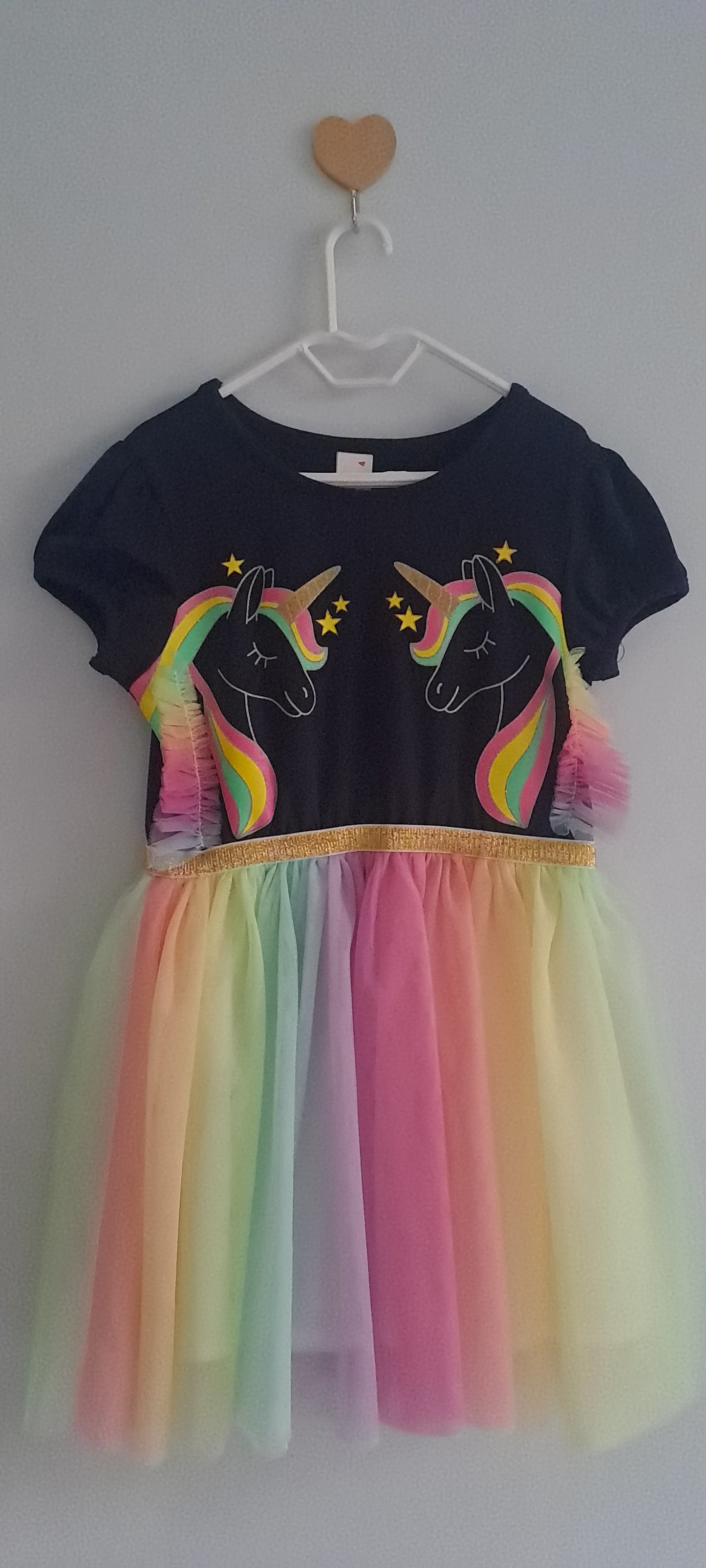 Sunny Fashion Girls Rainbow Unicorn Tutu Dress 3-4 Years