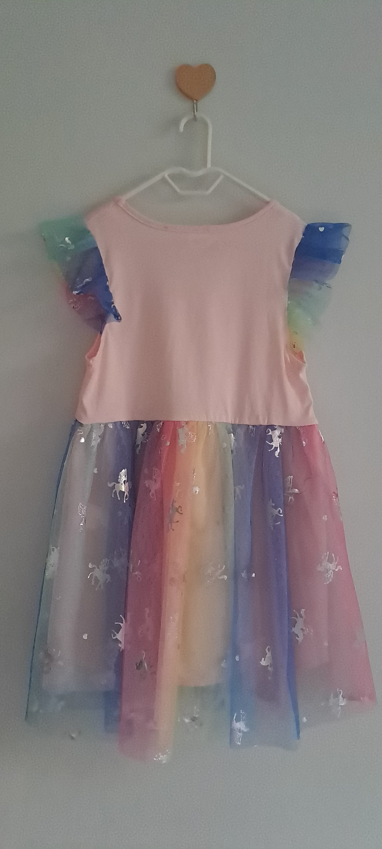 Jxs Neat Girls Pink Unicorn Rainbow Foil Tutu Dress 4-5 Years