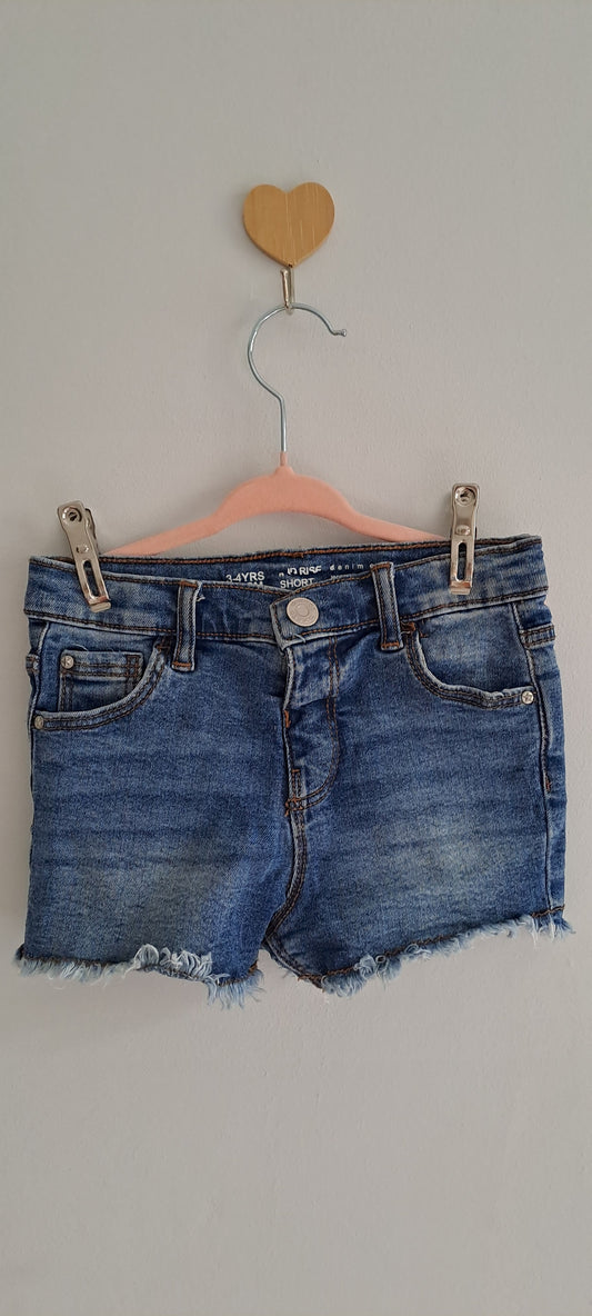 Denim Co. Girls Frayed Mid-Rise Denim Shorts 3-4 Years