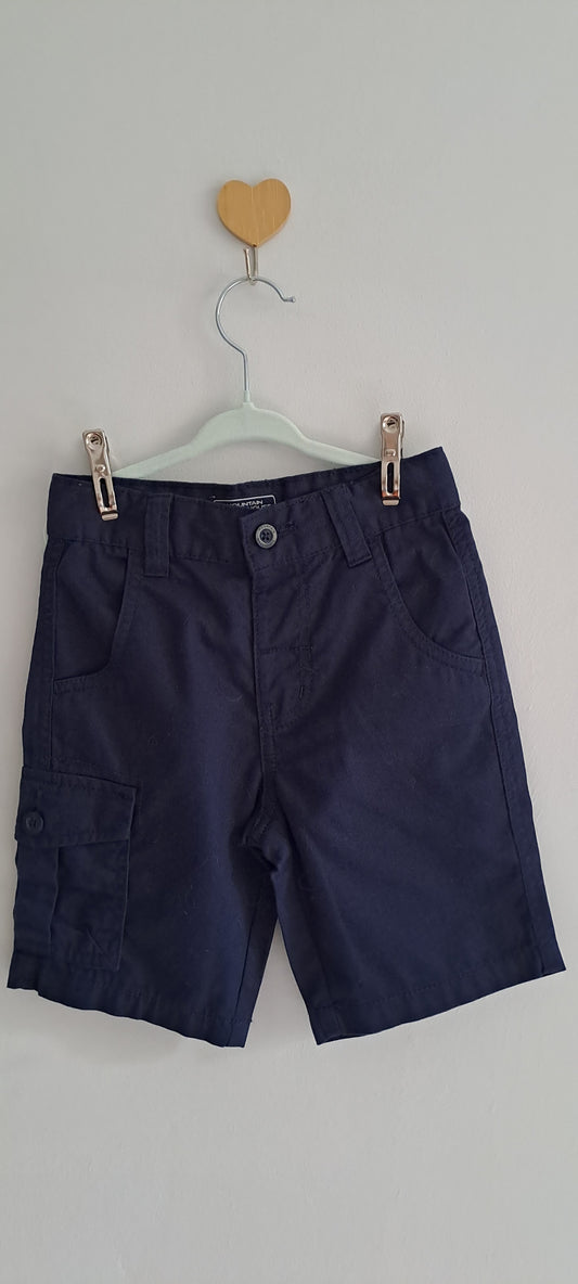 Mountain Warehouse Kids Navy Blue 100% Cotton Cargo Shorts 3-4 Years