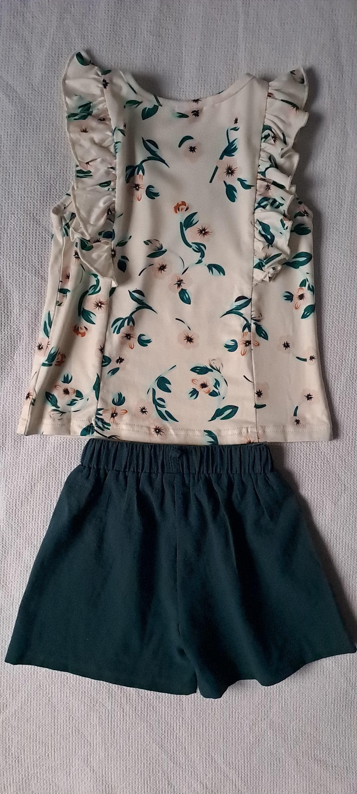 Toddler Girls 2-Piece Summer Floral Ruffle Top and Shorts Set 2-3 Years