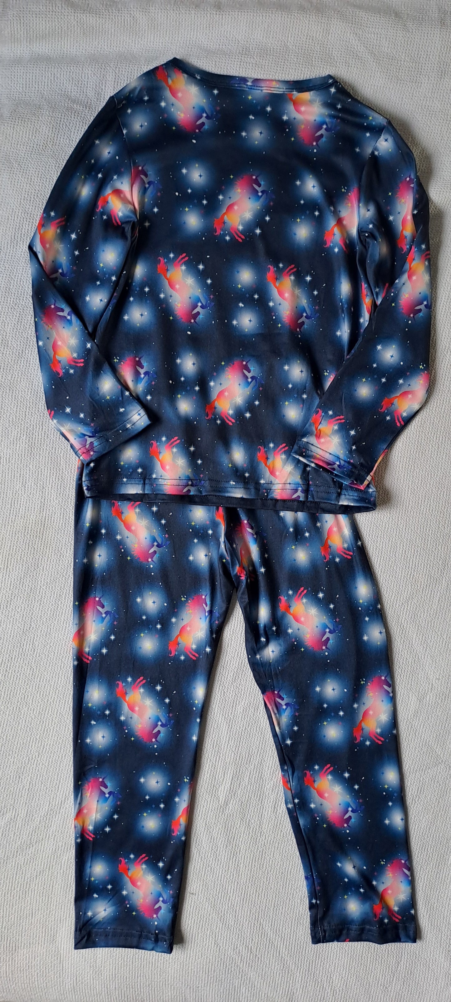 Girls 2-Piece Galaxy Rainbow Unicorn Long-Sleeve Pajama Set 4-5 Years