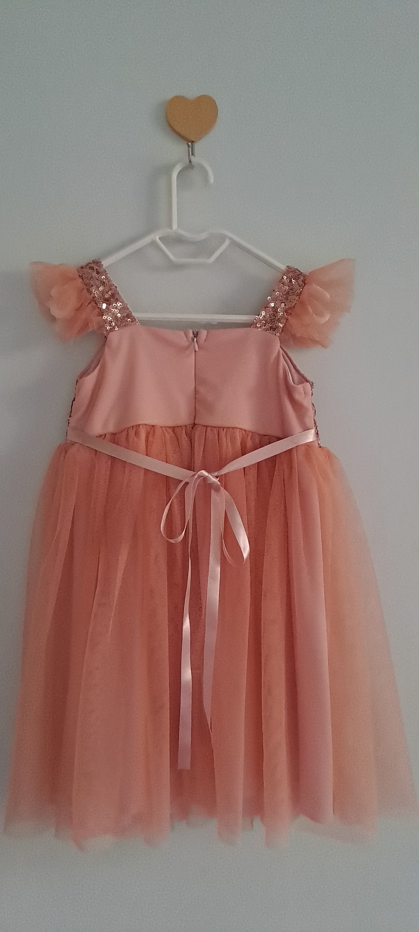 Woolworths Girls Rose Gold Sequin Tulle Party Dress 18-24 Months