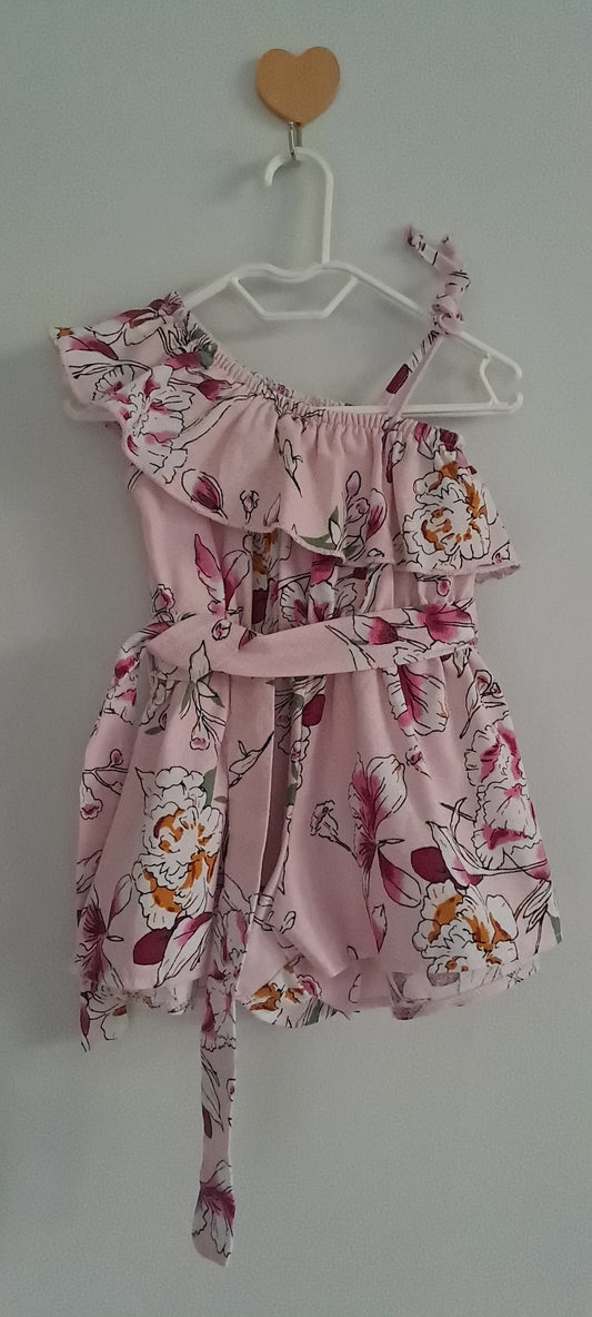Ackermans Baby Girls Pink Floral One-Shoulder Romper 3-6 Months