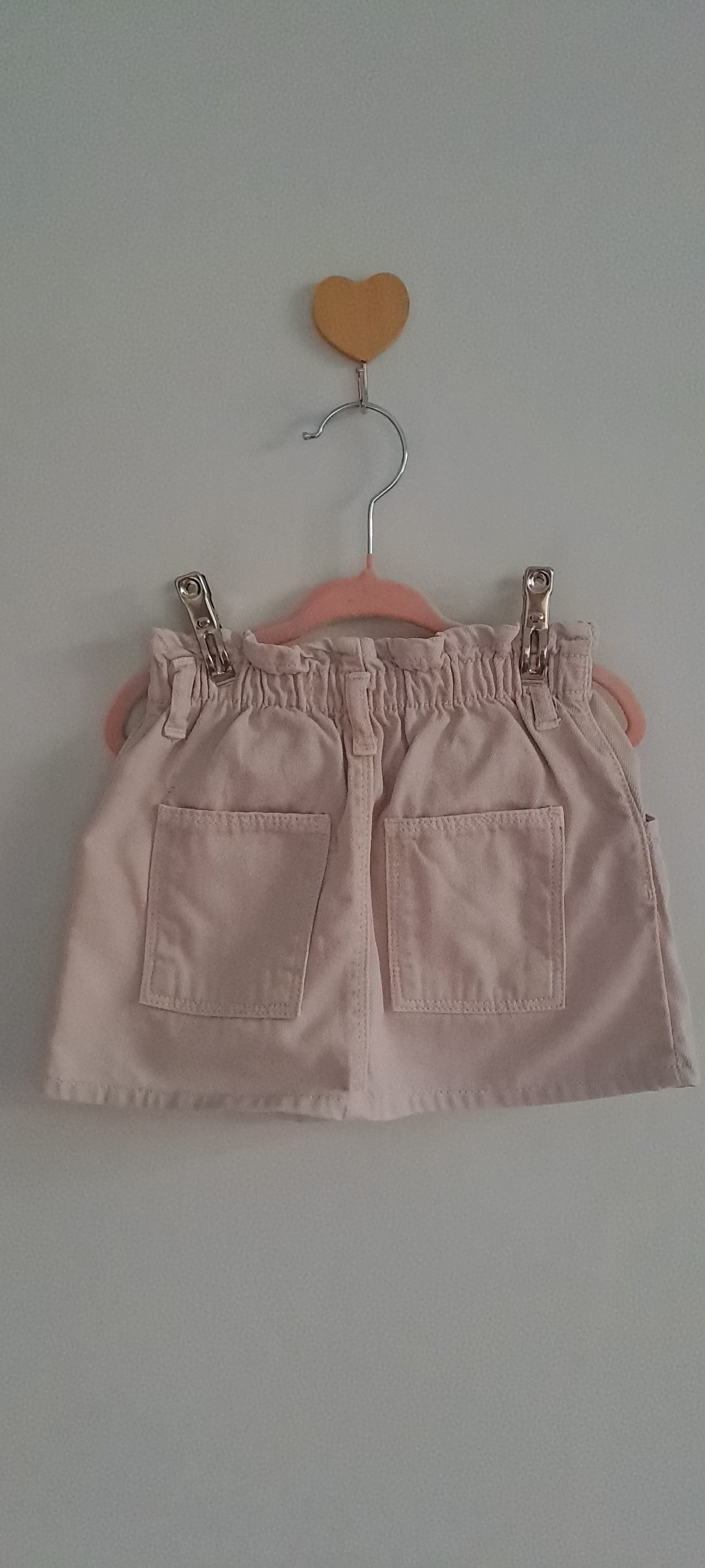Zara Kids Girls Dusty Pink Paperbag Denim Skirt 2-3 Years