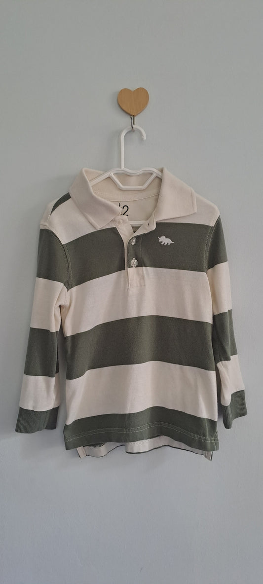 Woolworths Wooliesbabes Striped Long-Sleeve Rugby Polo Shirt 18-24 Months