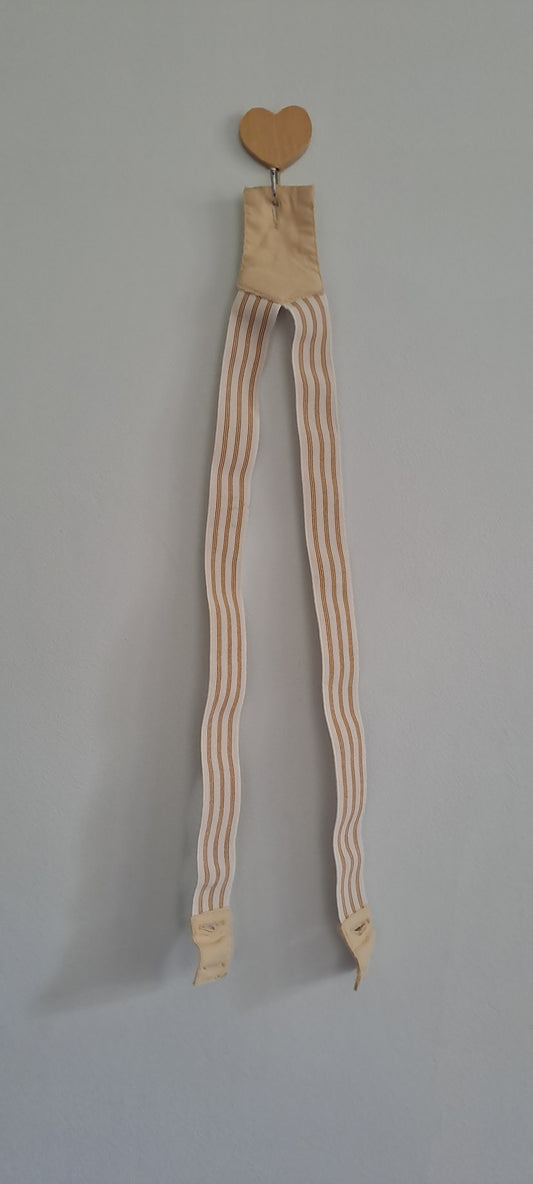 Unbranded Unisex Neutral Striped Elasticated Baby Suspenders One Size