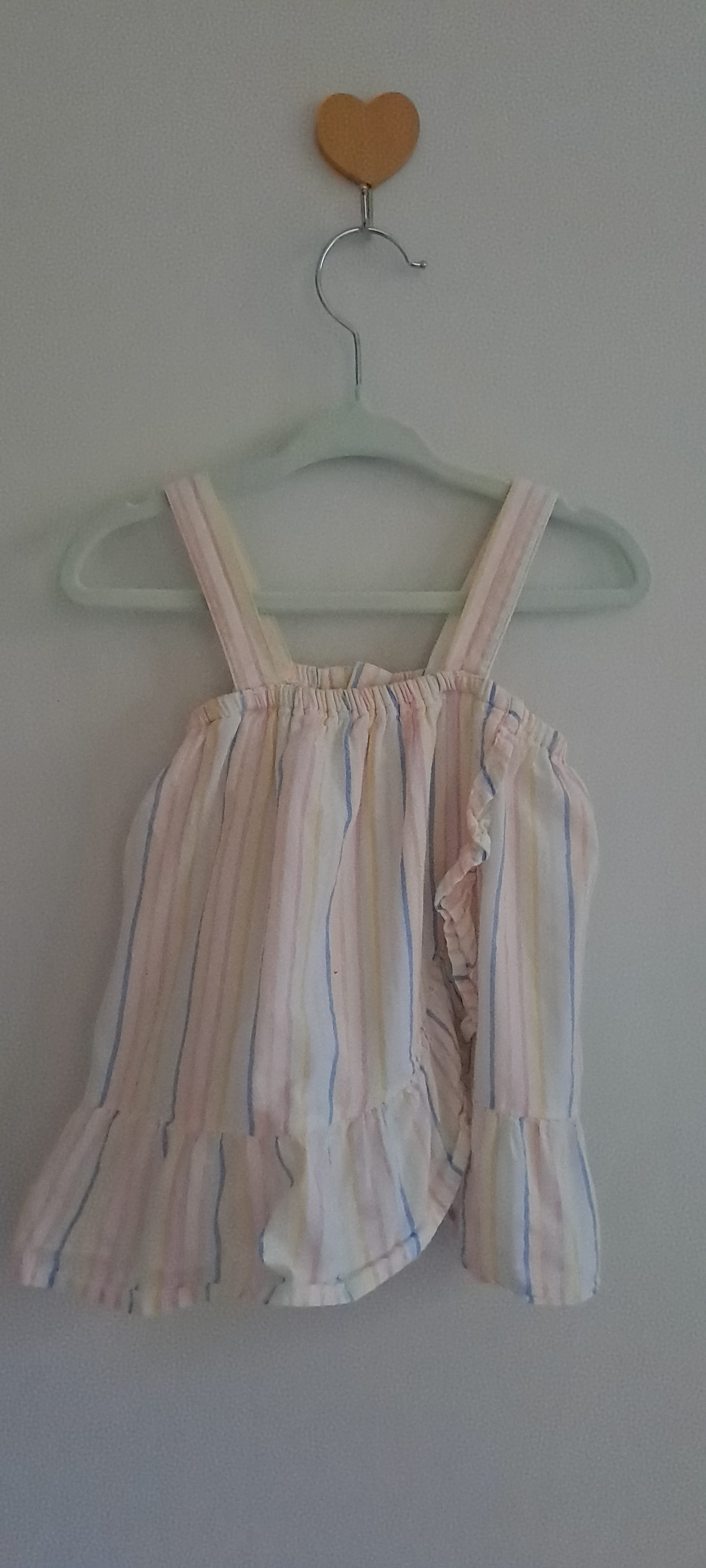 Woolworths Toddler Girls Pastel Stripe Cold-Shoulder Ruffle Top 12-18 Months