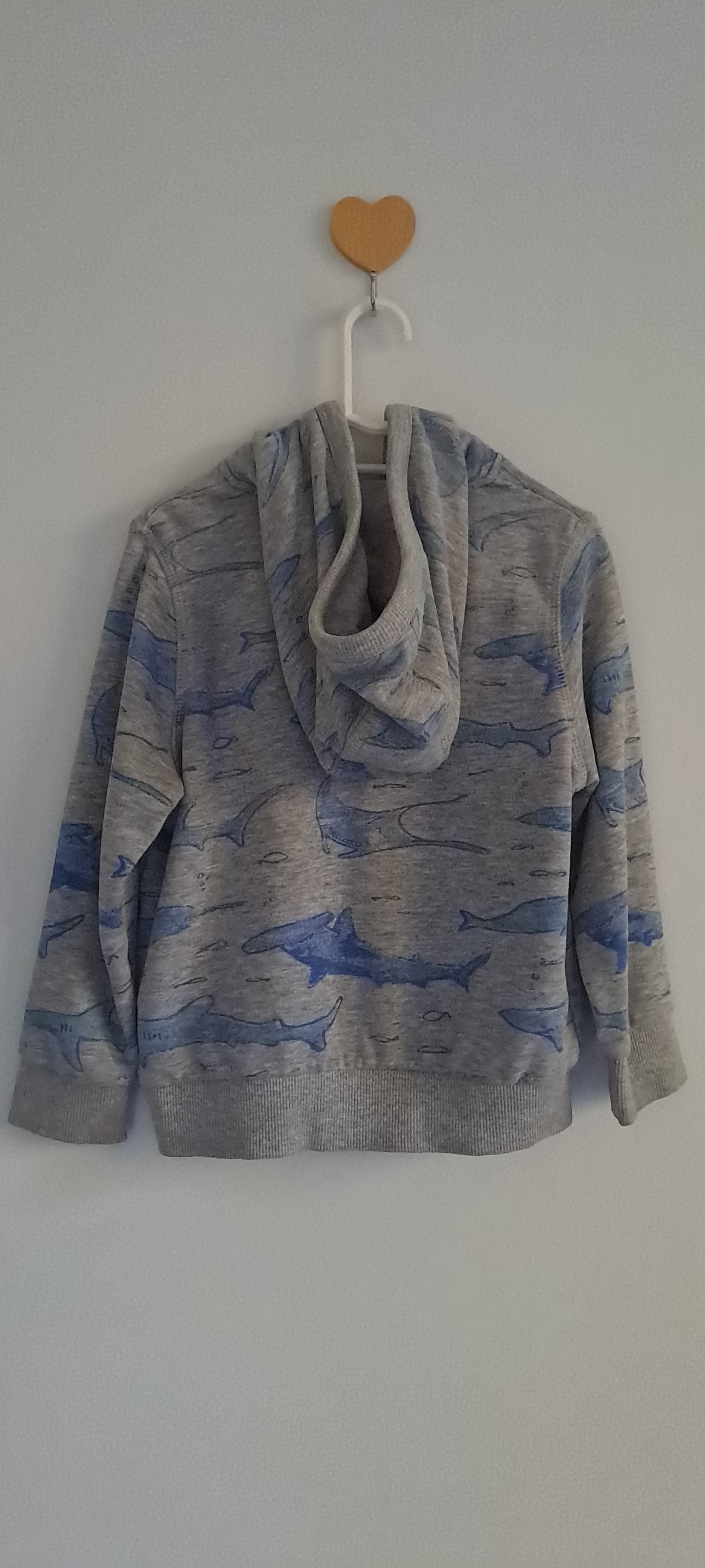 TU Kids Toddler Boys Grey Shark Print Zip-Up Hoodie 18-24 Months