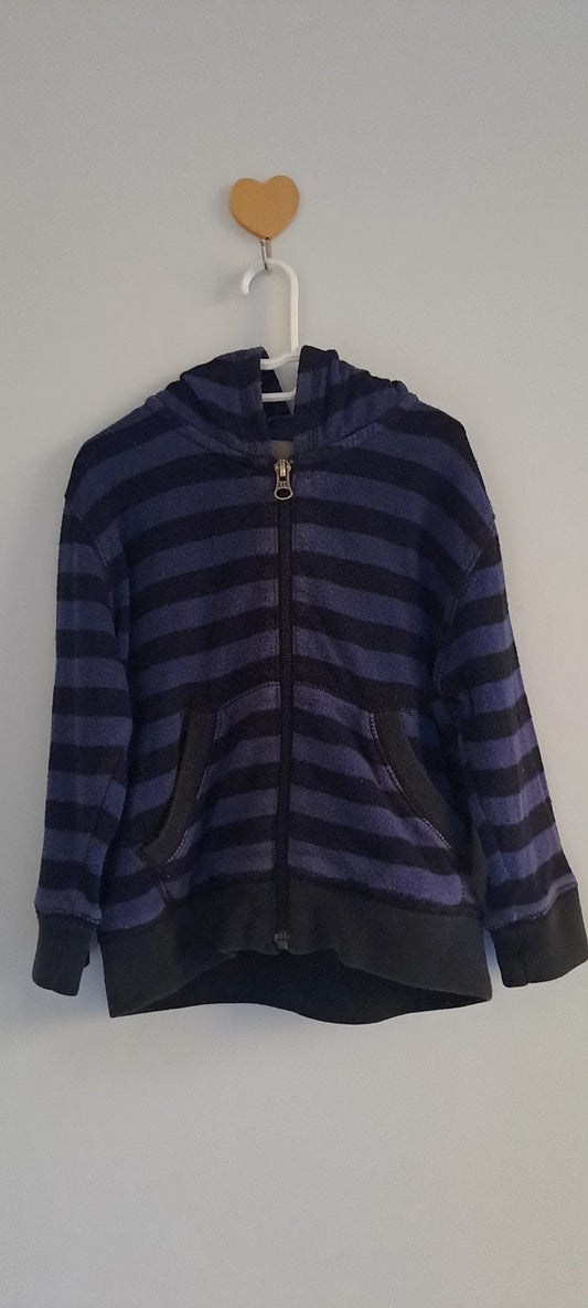 Baby Gap Toddler Boys Deep Purple & Black Striped Zip-Up Hoodie 18-24 Months