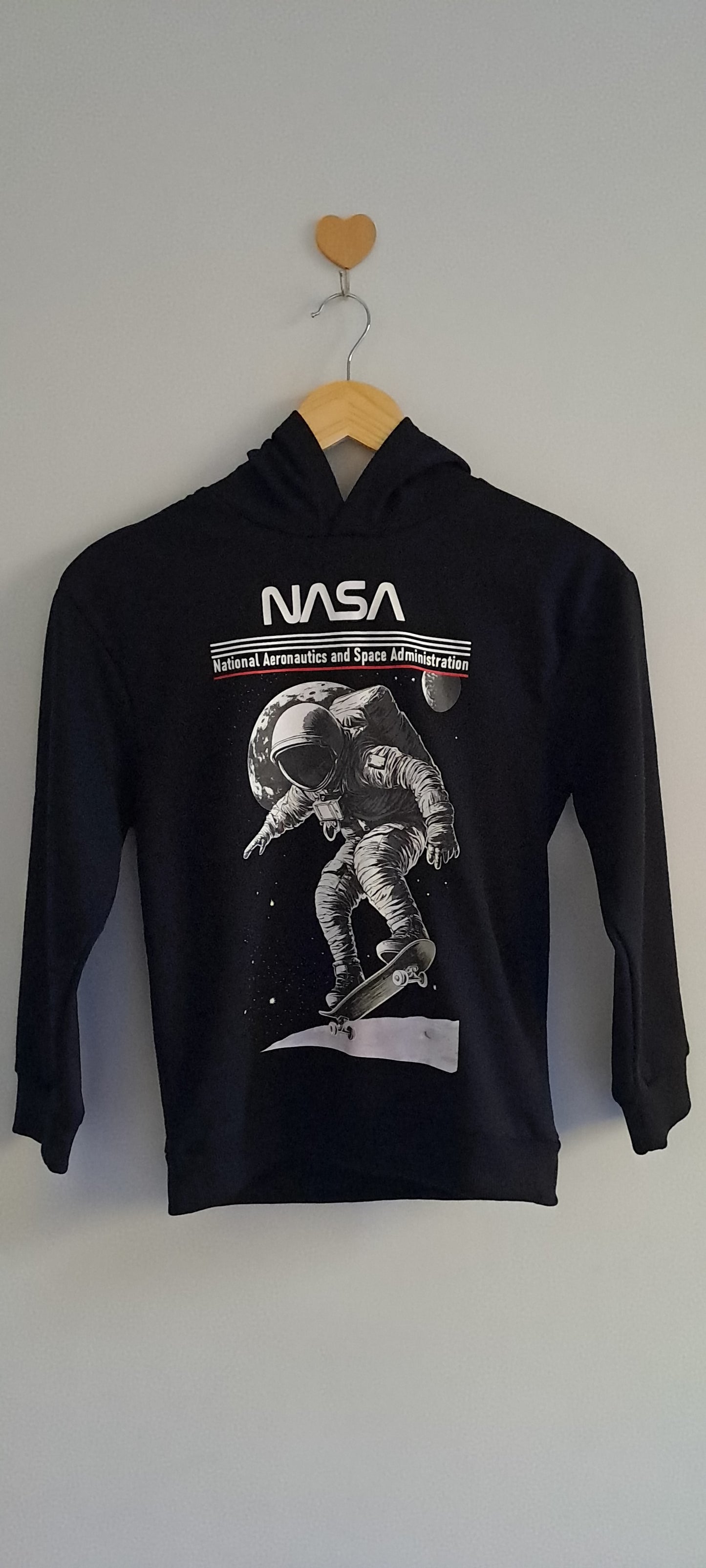 NASA Official Boys Astronaut Skateboarding Graphic Hoodie 9-10 Years