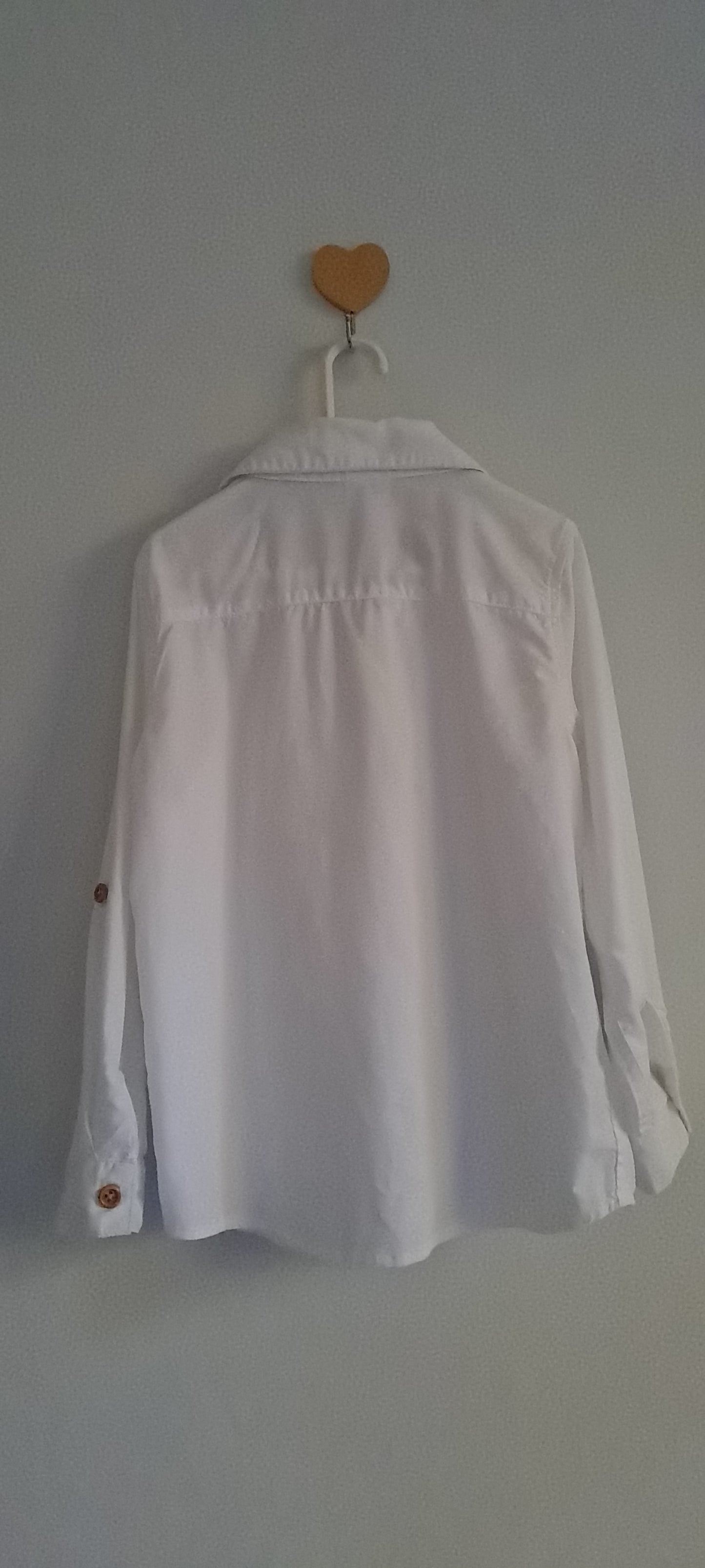 KDS Boys 100% Cotton White Roll-Up Sleeve Formal Shirt 4-5 Years