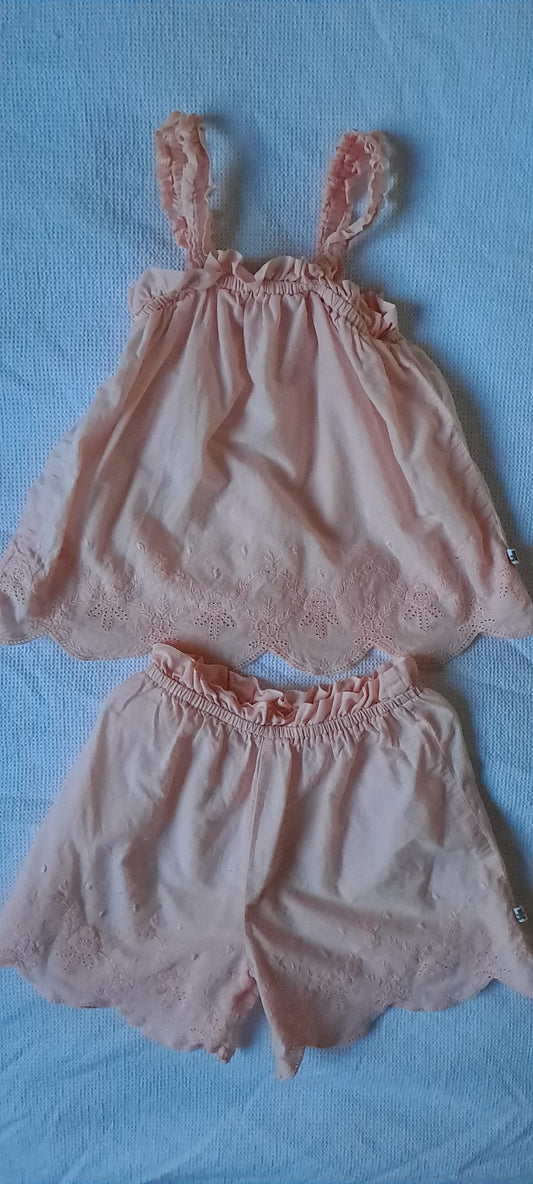 Woolworths Baby Girls 100% Cotton Broderie Anglaise Cami & Shorts Set 12-18 Months
