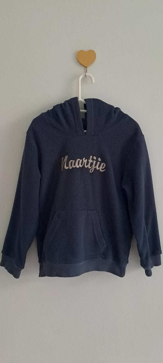 Naartjie Boys Embroidered Logo Navy Fleece Hoodie 2-3 Years
