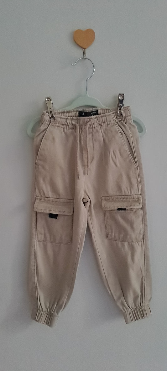 Mr Price Boys Beige Twill Utility Cargo Joggers 2-3 Years